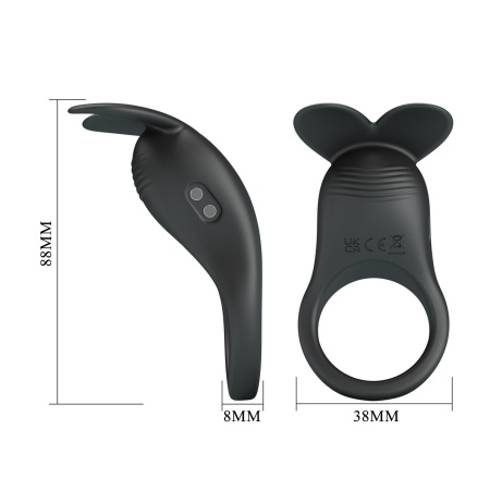 Wibrujący pierścień erekcyjny Carlton do stymulacji łechtaczki - silikon medyczny, 14 cm - 7