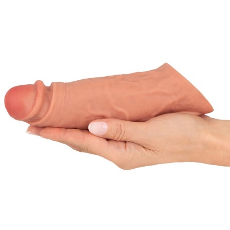 Vibrating Penis Sleeve - wibracyjna nakładka na penisa z funkcją przedłużenia 6,5 cm i długością całkowitą 20 cm - 7