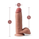 Dildo Blush Dr. Skin Plus 7-calowy Posable z jądrami Mocha - pozycjonowany TPE, 17,7 cm - 5
