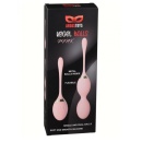 Kulki gejszy Kegel Balls Pink - elastyczny silikon z wewnętrznym obciążnikiem metalowym, długość 140 mm / 198 mm, średnica 33 mm - 2