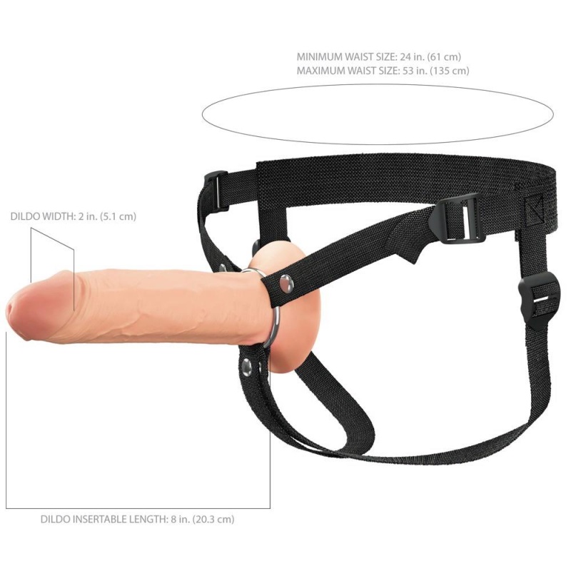 Strap-on Hollow FXTE8 Light – silikon Dual Density, długość 21,6 cm, średnica wewnętrzna 3,8 cm - 8