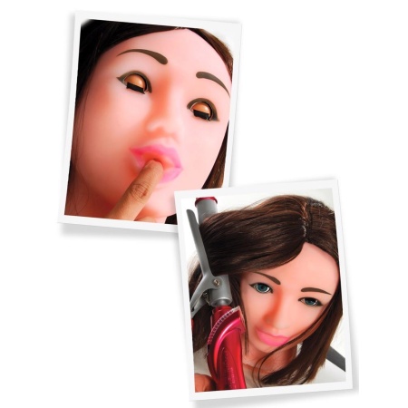Masturbator w kształcie głowy Fuck My Face Mega z kanałem typu deep throat i przyssawką, 18,5 × 17,8 × 26,7 cm - 5
