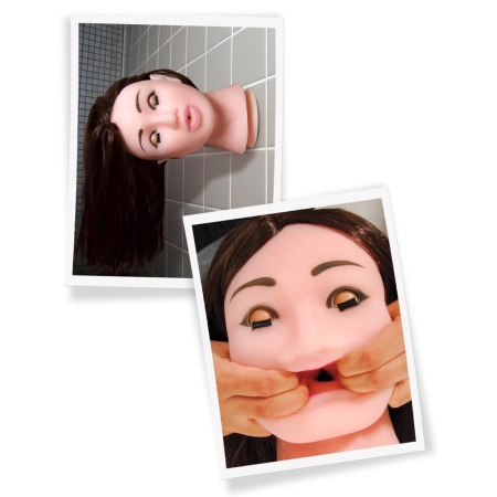 Masturbator w kształcie głowy Fuck My Face Mega z kanałem typu deep throat i przyssawką, 18,5 × 17,8 × 26,7 cm - 6