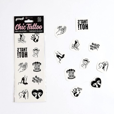 SET of 10 TEMPORARY TATTOOS - KINKY COLLECTION - 1