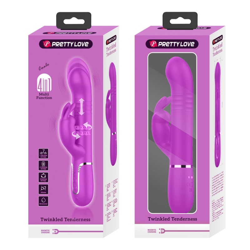Coale Twinkled Tenderness Purple - wibrator króliczkowy z 6 metalowymi kulkami rotacyjnymi, 7 funkcjami wibracji i 4 trybami ruc - 12