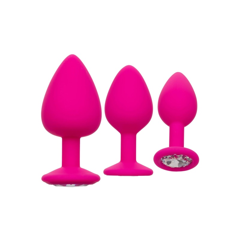 Analny zestaw treningowy Cheeky Gems – 3 stopniowane korki z kryształową bazą, do 9 cm - 1