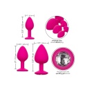 Analny zestaw treningowy Cheeky Gems – 3 stopniowane korki z kryształową bazą, do 9 cm - 3