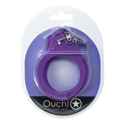 Classic Metal Handcuffs - Purple - 1 2