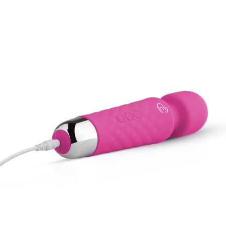 Wibrator typu wand Mini Wand - różowy, 18 trybów wibracji, punktowa stymulacja łechtaczki, 20 cm, średnica 2-4 cm, silikon i met - 5