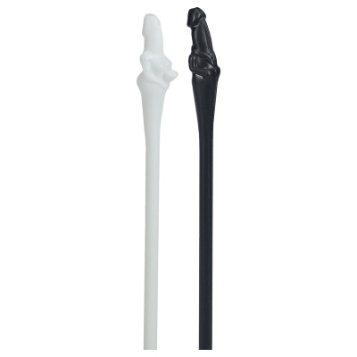 Słomki erotyczne S-Line Couples Straws Black and White - zestaw 8 szt. (4 białe, 4 czarne), średnica 0,4 cm - 1