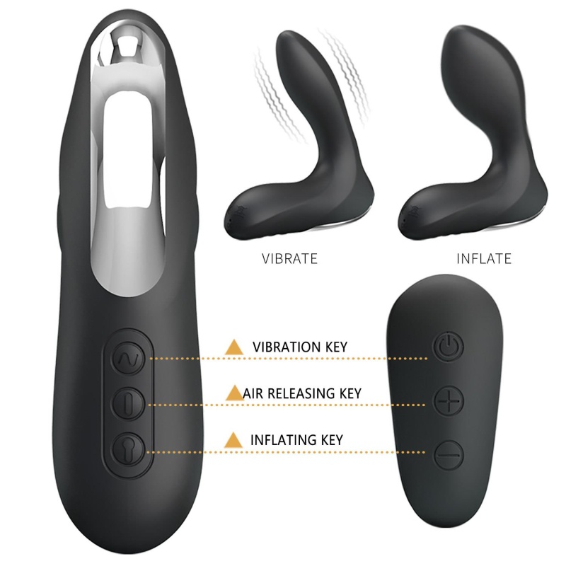 Nadmuchiwany masażer prostaty Remote Control Vibrating 12 x 13,5 cm - 5