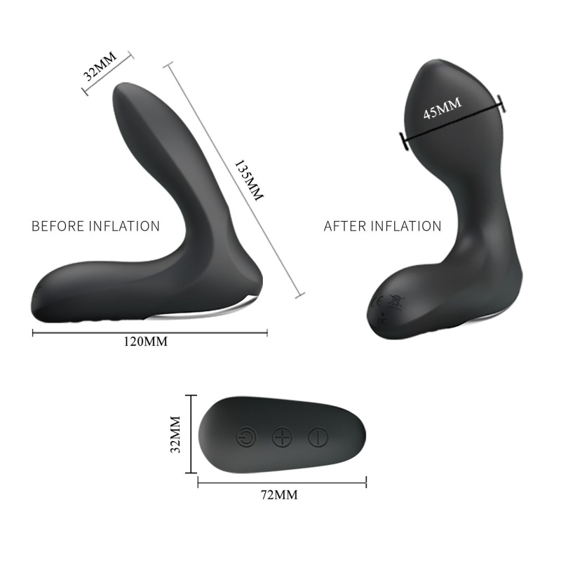 Nadmuchiwany masażer prostaty Remote Control Vibrating 12 x 13,5 cm - 7