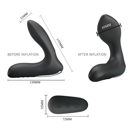 Nadmuchiwany masażer prostaty Remote Control Vibrating 12 x 13,5 cm - 7