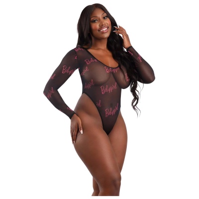 BABYGIRL HIGH MESH BODYSUIT WITH SNAP CLOSURE, Q/S - 1 2
