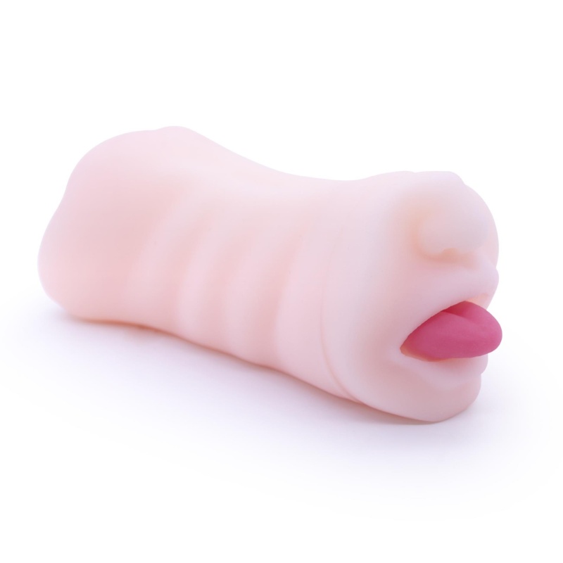 Masturbator Double Head - Usta i Pochwa, Podwójne Wejście, Faktura Wewnętrzna, Kompaktowe Wymiary - 2