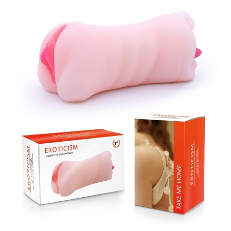 Masturbator Double Head - Usta i Pochwa, Podwójne Wejście, Faktura Wewnętrzna, Kompaktowe Wymiary - 6