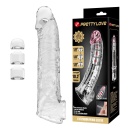 Nakładka powiększająca Extension Penis Sleeve z modułowymi wkładkami - przezroczysta - 26 cm - 1
