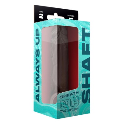 SHAFT SHEATH MODEL F 6.9 INCH LIQUID SILICONE SLEEVE MAHOGANY - 1