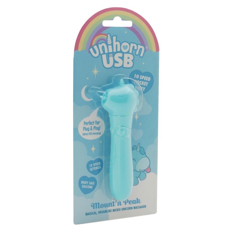 Wibrator UNIHORN USB Mount'n Peak – mini bullet, silikon medyczny, 10 programów wibracji, USB, długość 14,3 cm - 1