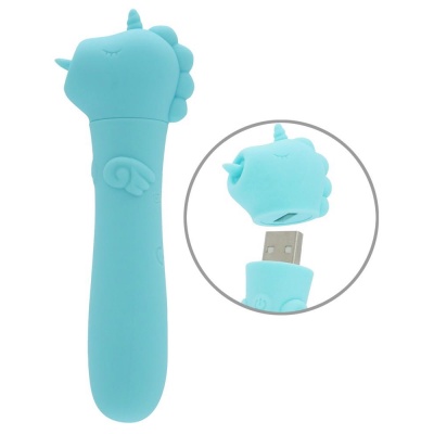 Wibrator UNIHORN USB Mount'n Peak – mini bullet, silikon medyczny, 10 programów wibracji, USB, długość 14,3 cm - 1 2
