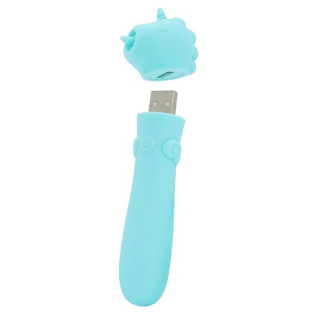 Wibrator UNIHORN USB Mount'n Peak – mini bullet, silikon medyczny, 10 programów wibracji, USB, długość 14,3 cm - 3