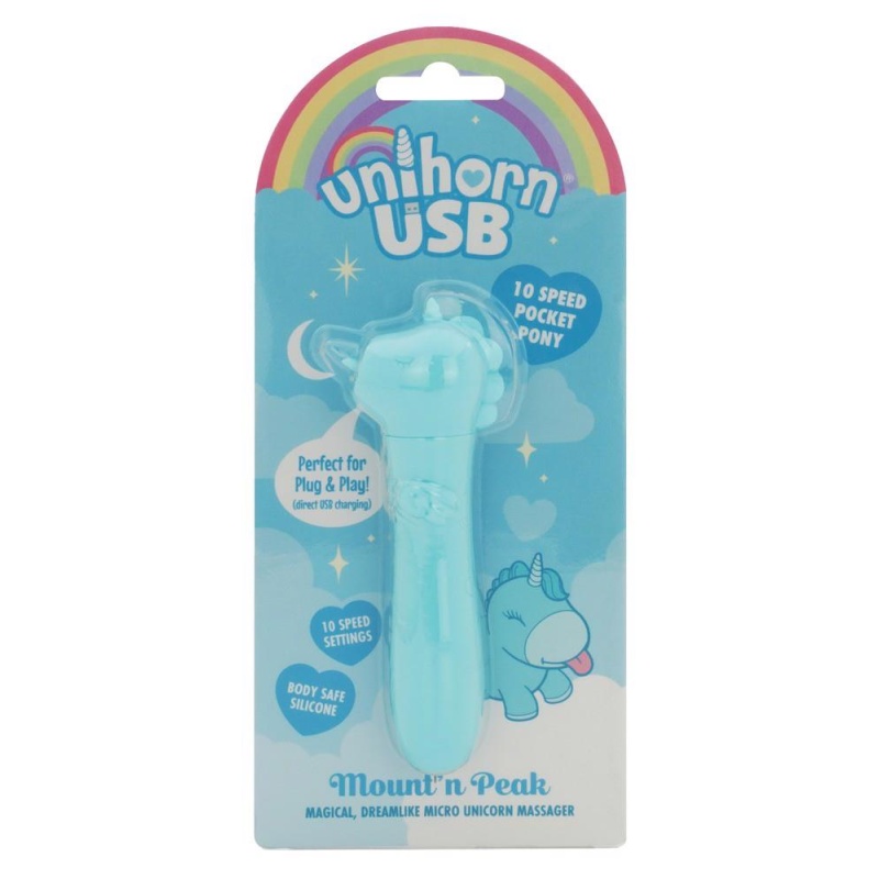 Wibrator UNIHORN USB Mount'n Peak – mini bullet, silikon medyczny, 10 programów wibracji, USB, długość 14,3 cm - 6
