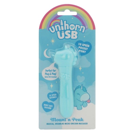 Wibrator UNIHORN USB Mount'n Peak – mini bullet, silikon medyczny, 10 programów wibracji, USB, długość 14,3 cm - 6