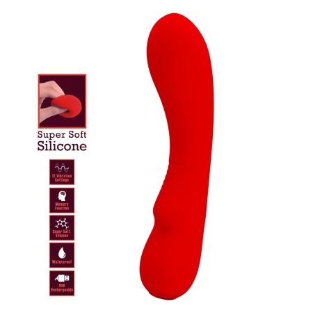 Wibrator Matt Red z 12 trybami wibracji i funkcją pamięci (16–20 cm) - 3