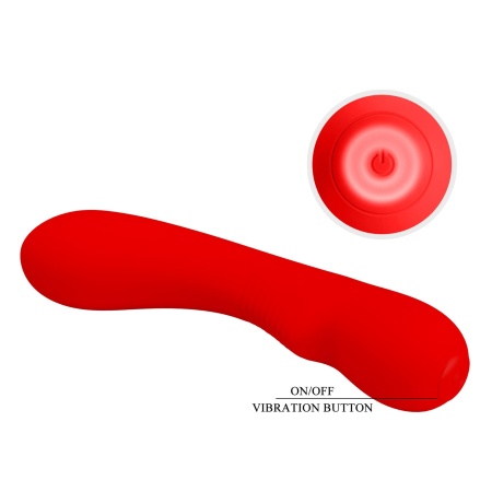 Wibrator Matt Red z 12 trybami wibracji i funkcją pamięci (16–20 cm) - 12