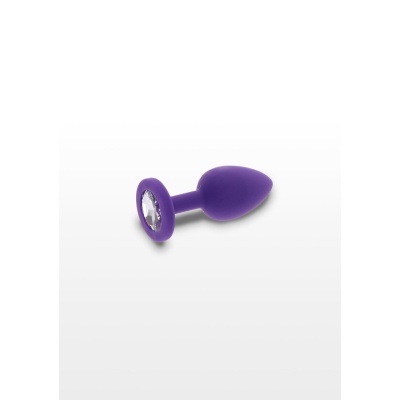 Korek analny Booty Jewel Small Purple o długości 7 cm z kryształkiem - 1