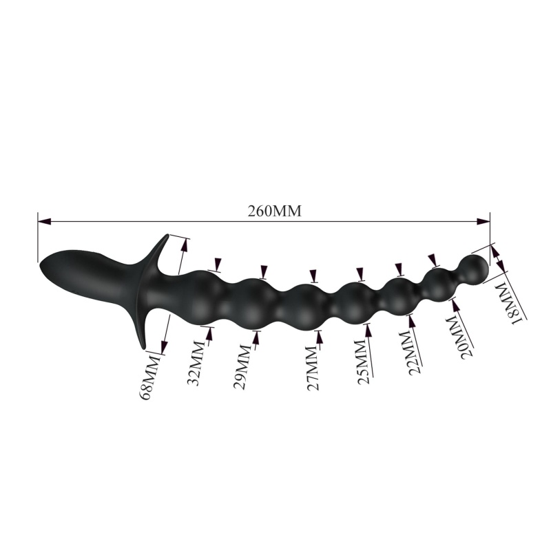 "Dedron 10" Wibrujące kulki analne - silikon medyczny, 10 trybów wibracji, 26 cm - 6