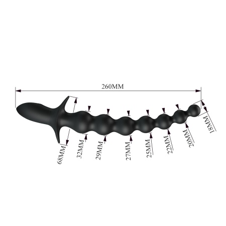 "Dedron 10" Wibrujące kulki analne - silikon medyczny, 10 trybów wibracji, 26 cm - 6
