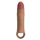 Nakładka na penisa 8.7” z wibracjami i paskiem na jądra, 22 cm - 2