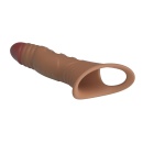 Nakładka na penisa 8.7” z wibracjami i paskiem na jądra, 22 cm - 4