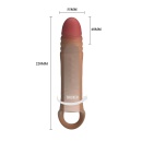 Nakładka na penisa 8.7” z wibracjami i paskiem na jądra, 22 cm - 7