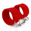 Kajdanki na rzep Tough Love z łańcuchem 40 cm, czerwone - 4