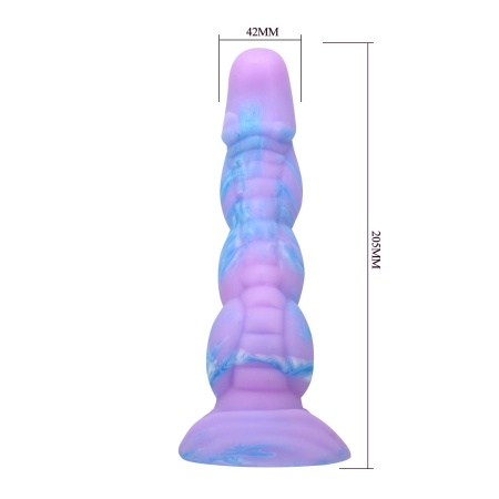 Dildo fantastyczne Power Monsters Alien ryflowane z przyssawką 20,5 cm - 8