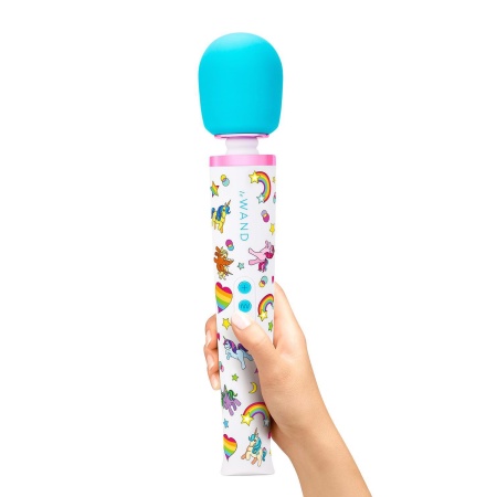 Masażer różdżkowy Unicorn Wand Special Edition - 10 prędkości, 20 wzorów, długość 33,5 cm, średnica głowicy 6,3 cm - 2