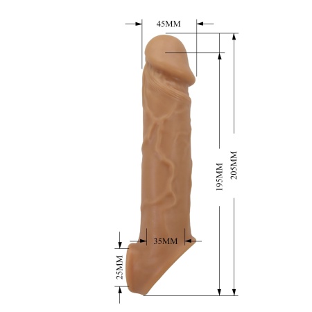 Nakładka na penisa Lionel silikonowa zwiększająca obwód - 20,5 cm - 9