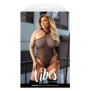BADDIE GLITTER MESH BODYSUIT WITH SNAP CLOSURE, Q/S - 1