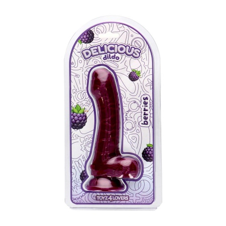 Dildo Ben Berries Dildo Delicious o zapachu jeżyny 18,5 cm fioletowy - 5