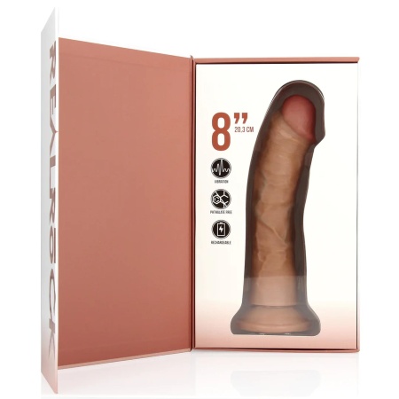 Wibrujące dildo RealRock Regular Curved Cock - zakrzywione, z przyssawką, 20,5 cm - 4