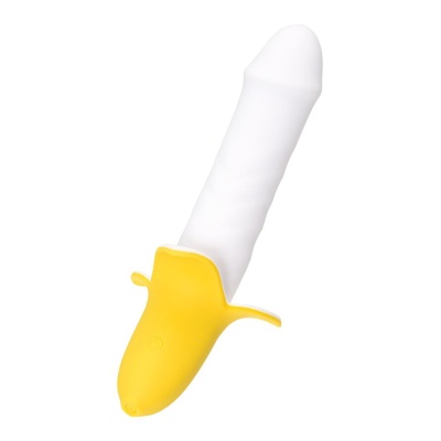 Wibrator JOS B-nana 19 cm - żebrowany trzon, zaokrąglona główka i 8 trybów wibracji do stymulacji punktu G - 1 2