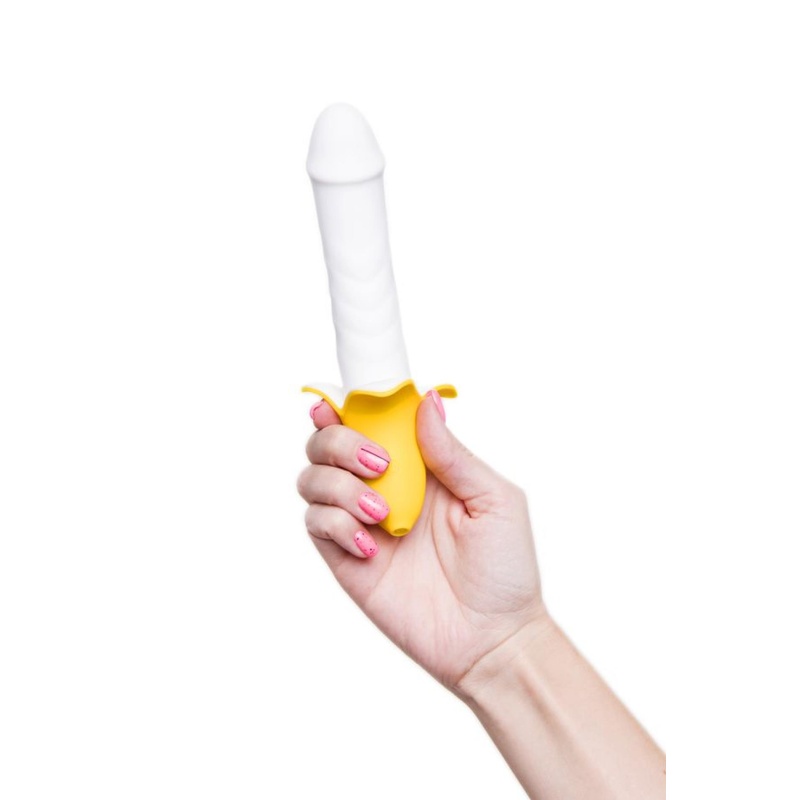 Wibrator JOS B-nana 19 cm - żebrowany trzon, zaokrąglona główka i 8 trybów wibracji do stymulacji punktu G - 6