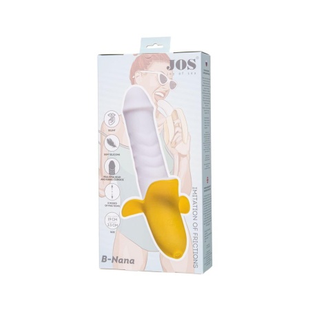 Wibrator JOS B-nana 19 cm - żebrowany trzon, zaokrąglona główka i 8 trybów wibracji do stymulacji punktu G - 8