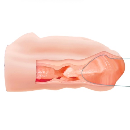 Masturbator AVA z żebrowanym kanałem TPR, 14,8 cm - 9