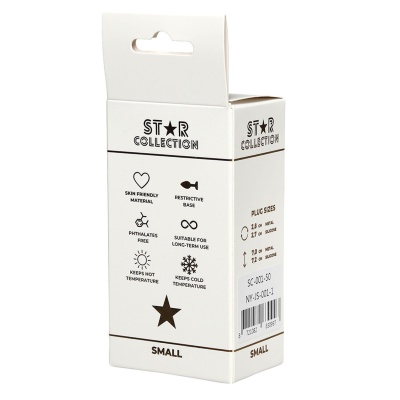 Star Collection - Silver Metal Anal Plug S - Light Pink Stone - 1 2
