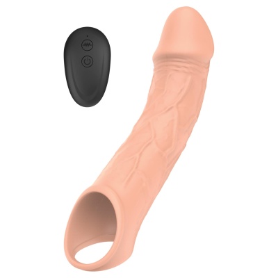 Wibracyjna przedłużka 10-funkcyjna USB z pilotem – silikon, 5 cm - 1