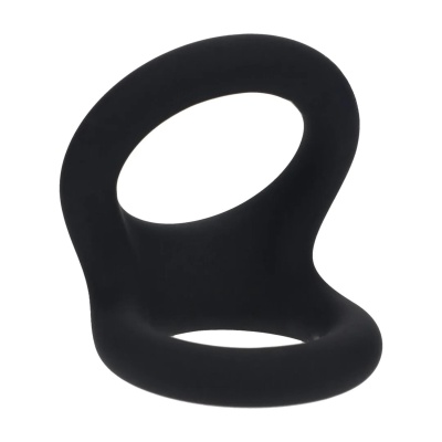 Double O Silicone Cockring - M - Black - 1