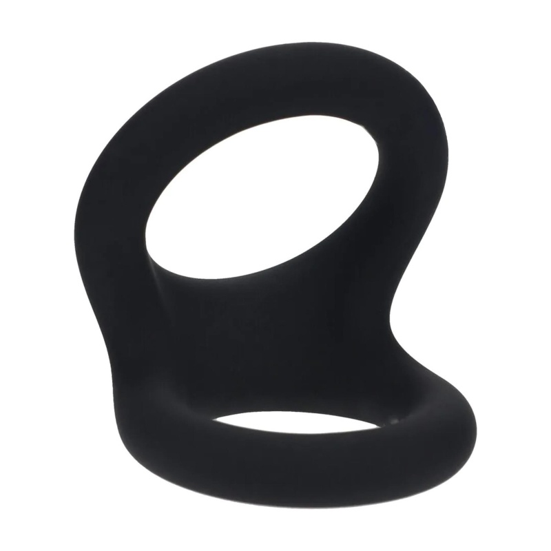 Double O Silicone Cockring - M - Black - 1